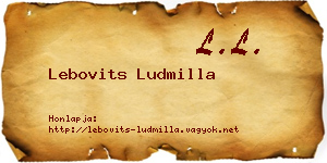Lebovits Ludmilla névjegykártya